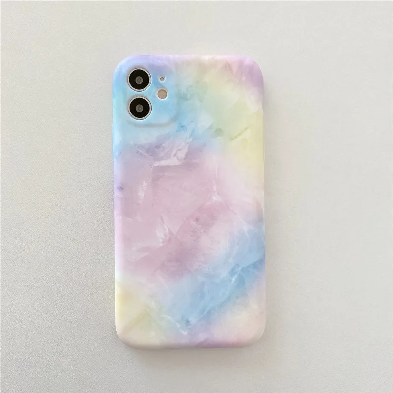 Противоударный чехол радужного цвета для телефона IPhone 11 Pro Max XR XS 7 8 Plus мягкая