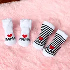 Повседневные Носки детские унисекс, нескользящие носки-тапочки с надписью для маленьких мальчиков и девочек люблю мама папа носки с надписью лучший подарок для малышей 2