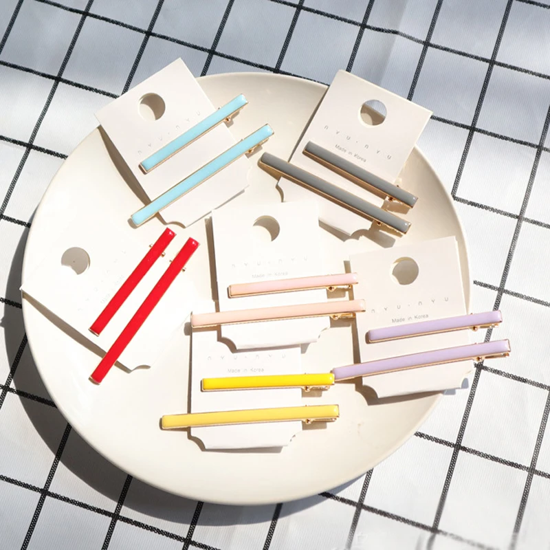 2 шт./компл. весенние милые цветные базовые заколки для волос аксессуары