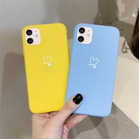 love heart plain phone case for iphone 11 12 11pro x xr xs xs max soft tpu back cover for iphone 7 8 plus 6 6s plus 12pro 12mini