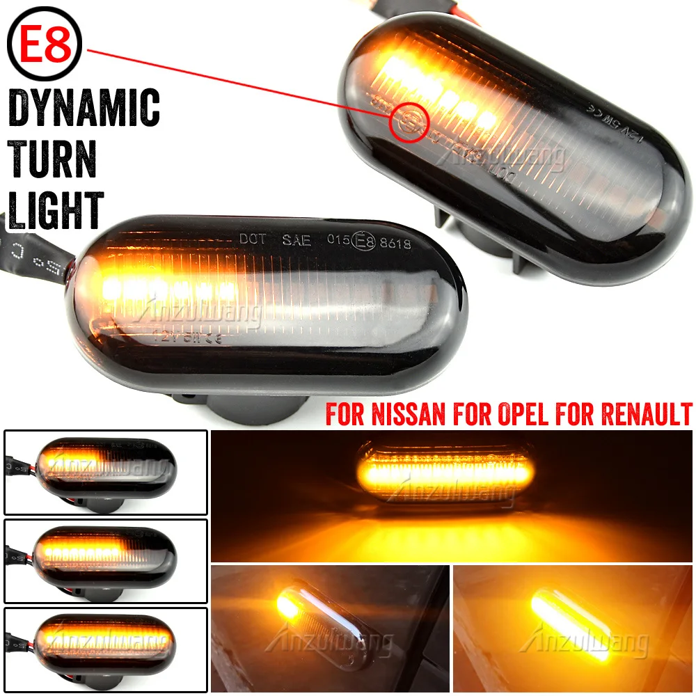 

For Dacia Duster Dokker Lodgy Renault Megane 1 Clio1 2 KANGOO ESPACE Smart Fortwo 453 Led Dynamic Side Marker Turn Signal Lights