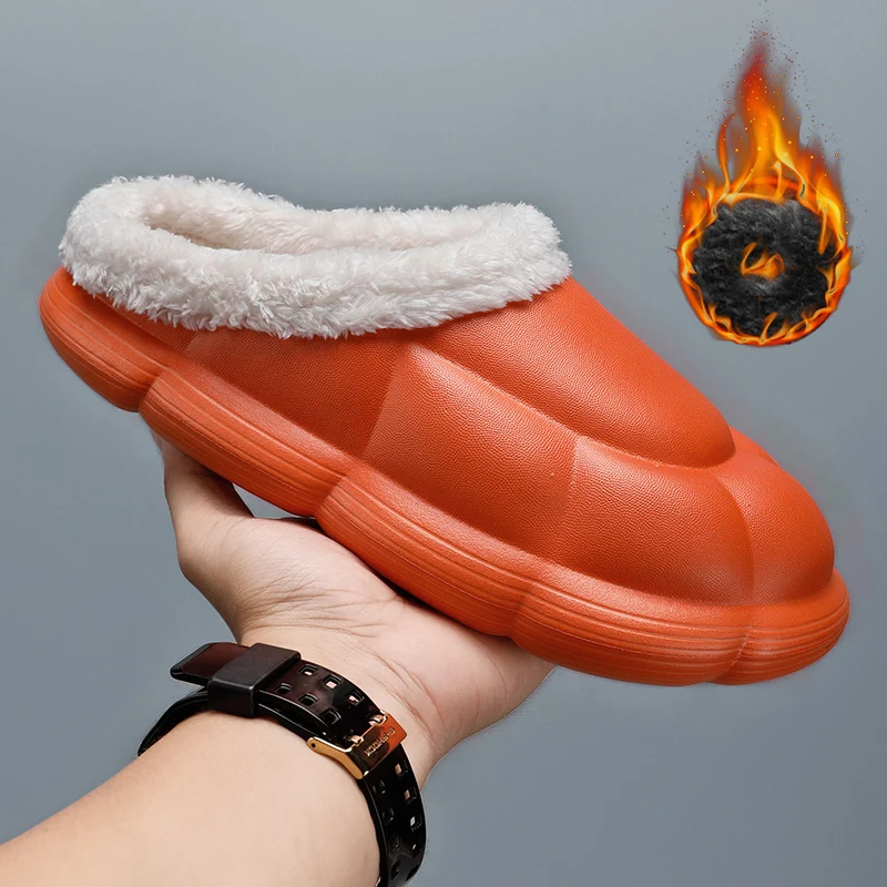 

Тапочки мужские и женские, зимние, водонепроницаемые, хлопковые, Нескользящие, уютные, на толстой подошве, 2021