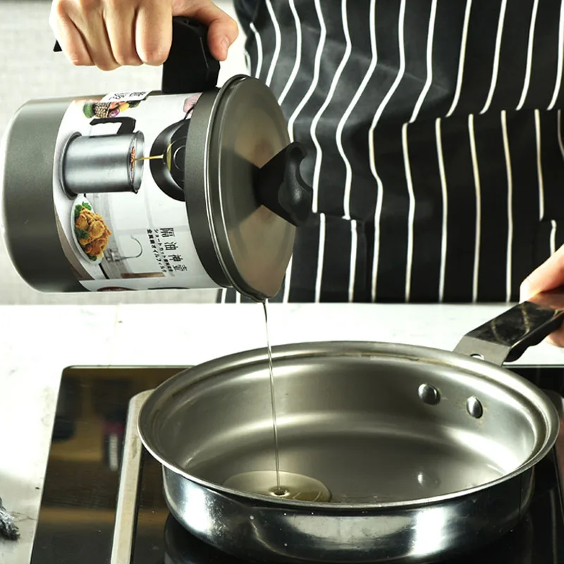 1.7л масляный горшок кухонный диспенсер для масла контейнер с фильтром из