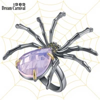 dreamcarnival1989 exotic spider ring for women love feminine pink zirconia elegant engage dating fashion jewelry friday wa11878