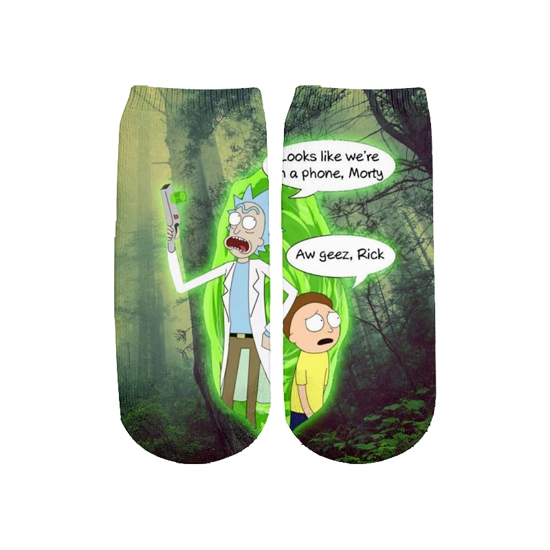 9 Новейшие Rick and Morty 3D печатных мультфильм милые короткие носки для мужчин женщин harajuku корейские носки RS-007 - Цвет: 9