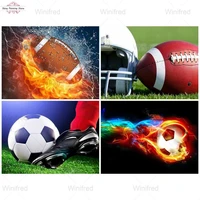 5d diy full diamond painting sport soccer rugby diamond embroidery kit cross stitch flame football rugby picture of rhinestones