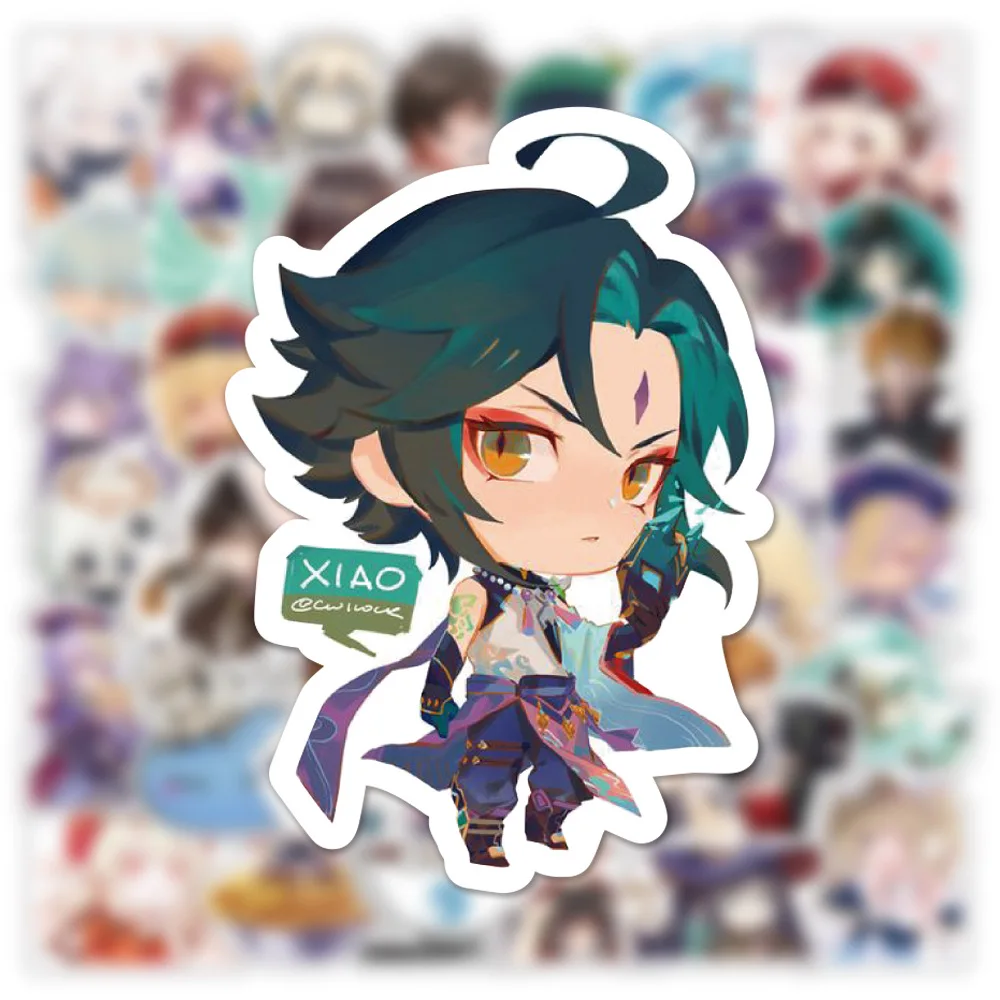 103050100 pcs anime game genshin impact stickers graffiti cartoon decals car bike guitar phone laptop cute sticker for kids free global shipping