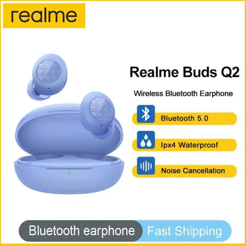 

Real stock in Brazil realme Buds Q2 TWS Bluetooth 5.0 Earbuds Touch Control Noise Cancellation Ipx4 Wateof