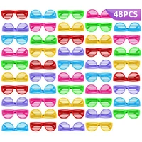 48pcs party favor glasses for kids plastic shutter shades glasses for halloween club christmas new year party cosplay props