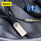 Baseus AUX Bluetooth USB адаптер Bluetooth V5.0 приемник аудио передатчик Bluetooth ключ для автомобиля 3,5 мм разъем автомобильный адаптер кабель