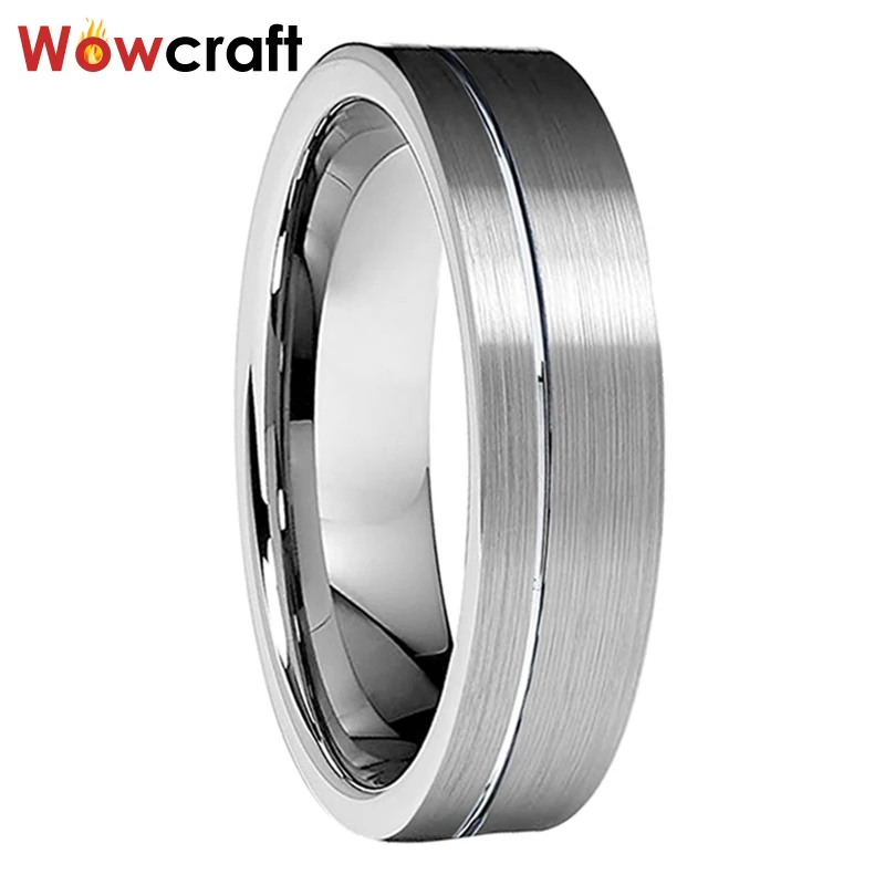 6 мм Мужские и женские обручальные кольца из карбида вольфрама классические
