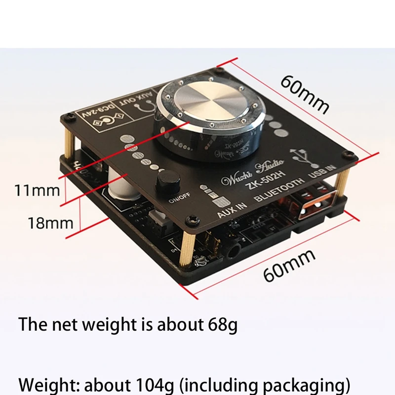 Фото Плата усилителя звука 2X50W TPA3116D2, стерео, Bluetooth, 10 Вт-100 Вт, HiFi, класс D, цифровая TPA3116, USB, звуковая карта, музыкальный усилитель №4