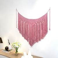 pink macrame wall hanging tapestry ins nordic hand woven sofa background decoration art wedding backdrop wall tapestry