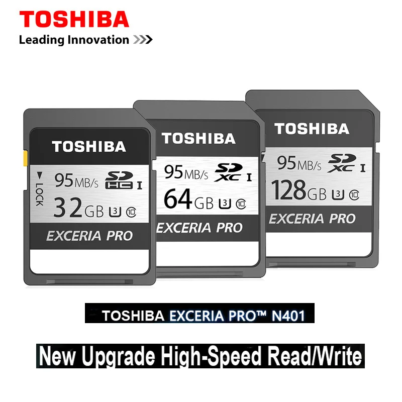 Toshiba Exceria Pro N401 128 Гб 64 SDXC SDHC U3 32 до 95 МБ/с./с класс 10 UHS-i для требовательных фотографов