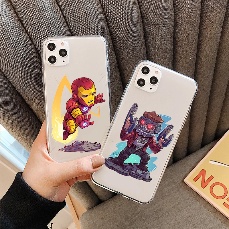 

Fashion cartoon superhero Phone Cover For iPhone 11 12 Pro Max X XR XSMax 6 6S 7 8 Plus 12Mini SE20 Clear Soft Silicone TPU Case