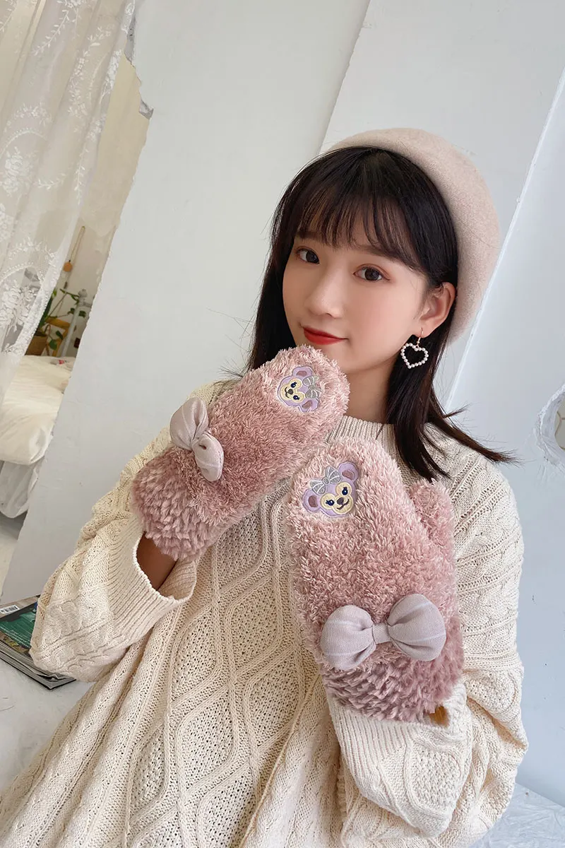 Плюшевые зимние перчатки для девочек с рисунком Duffy Bear Friends stellalou Rabbit shelliemei Gelatoni