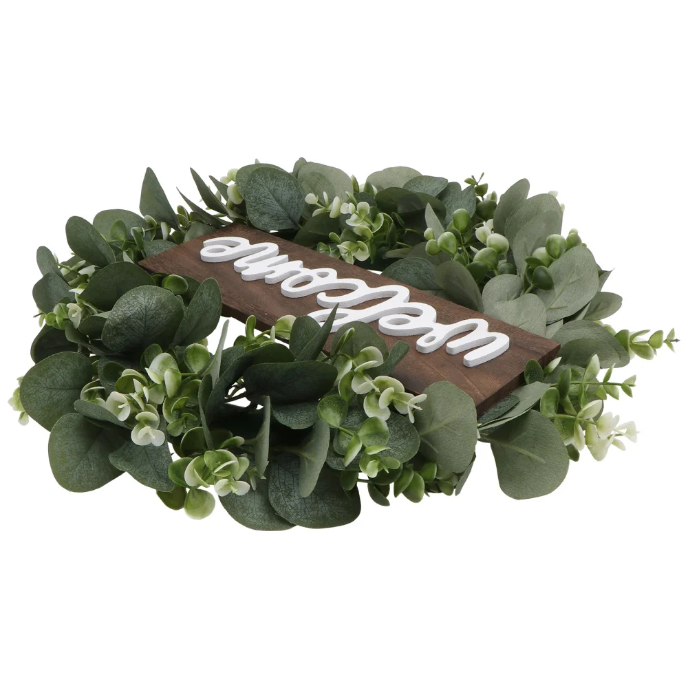 

1pc Welcome Wreath Decor Simulation Garland Decor Artificial Plant Decor
