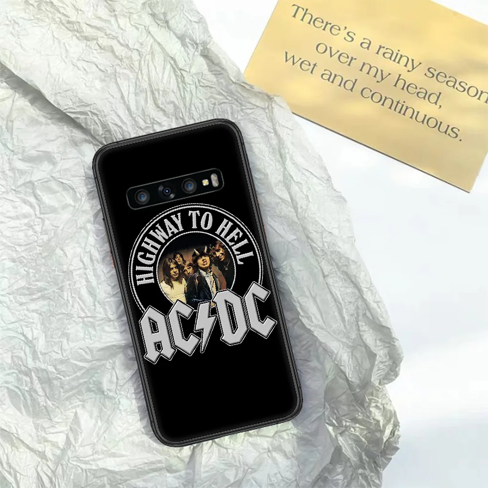 

AC Band DC Rock Phone Case for Samsung Galaxy Note S 6 7 8 9 10 E 20 Ultra Edge Plus black Etui Luxury Back Fashion Funda