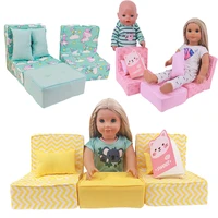 3pcs reborn dollhouse soft sofa fit16 18 inch american 43 cm reborn new born baby doll our generation toy