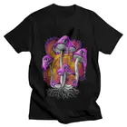 Психоделическая псилоцибин, магические грибы, футболка, Мужская Уличная одежда, топы, 100% хлопок, футболка с коротким рукавом, футболка с рисунком грибка, идея для подарка