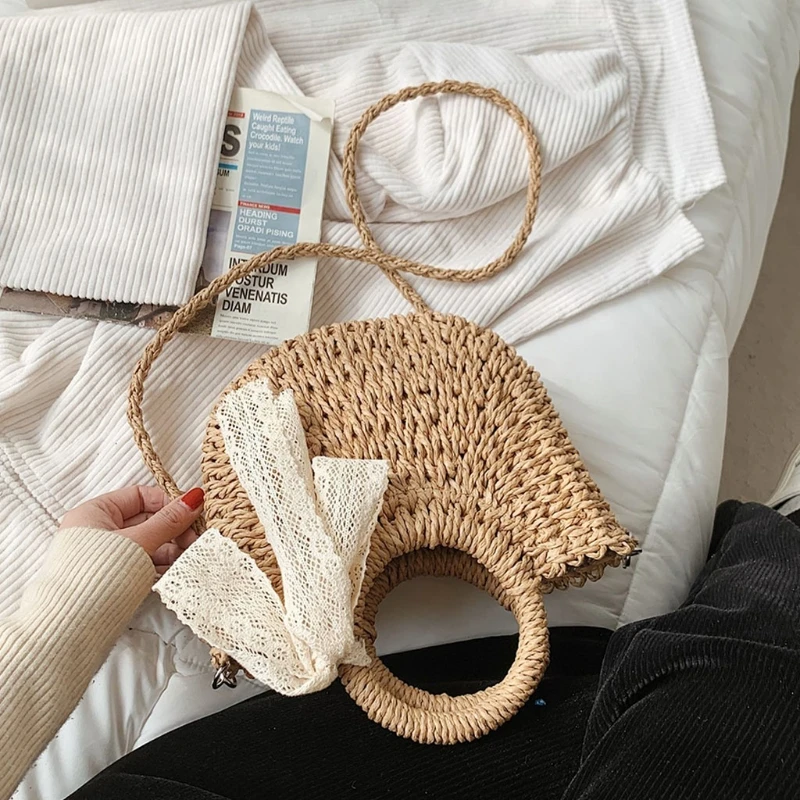 

Hobo Women's Straw Beach Tote Bag Woven Summer Bags Bohemian Vacation Casual Handbag 066C