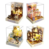diy doll house furniture miniature 3d craft wooden dollhouse casa ornaments toys for children new year 2022 christmas gifts