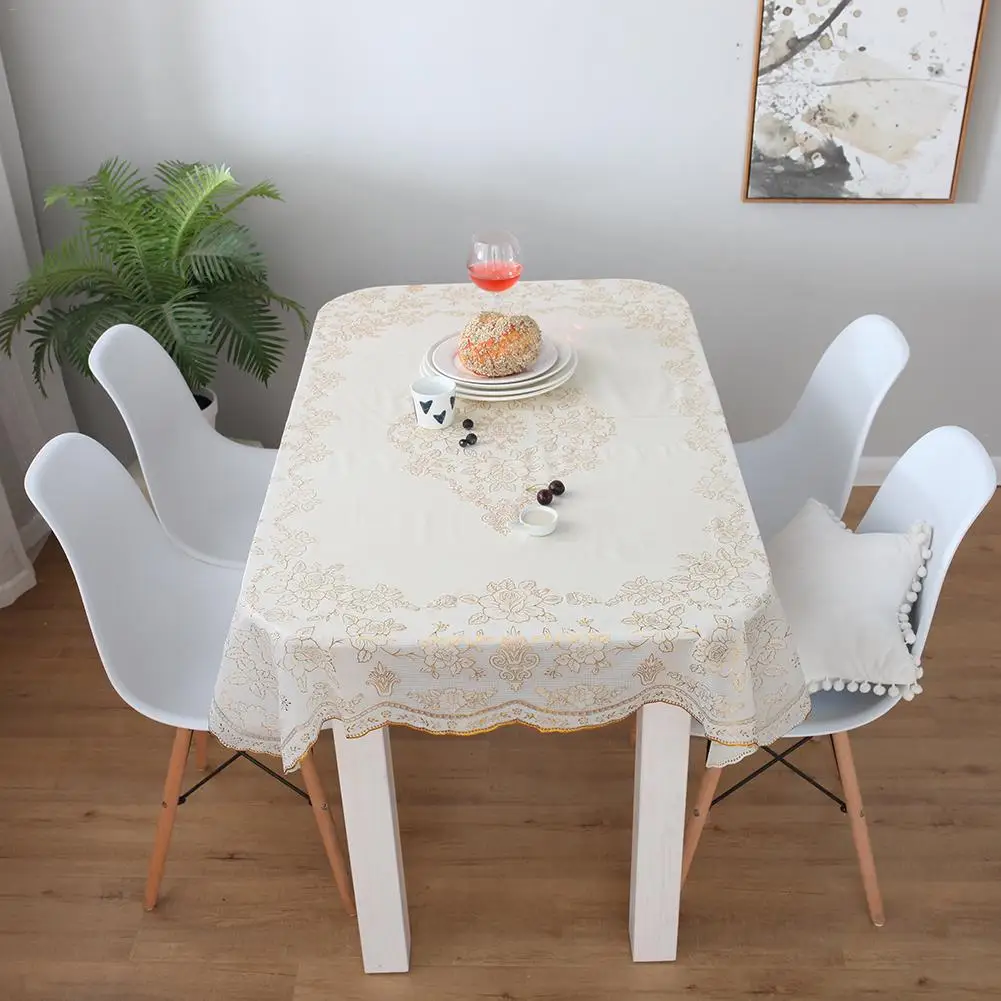 41 прямоугольная кружевная скатерть с тиснением золотые и белые скатерти