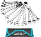 Набор комбинированных ключей с трещоткой и гибкой головкой 6-24 мм, метрические, 72 зубца, строительные ручные инструменты из хромованадиевой стали для автомобиля