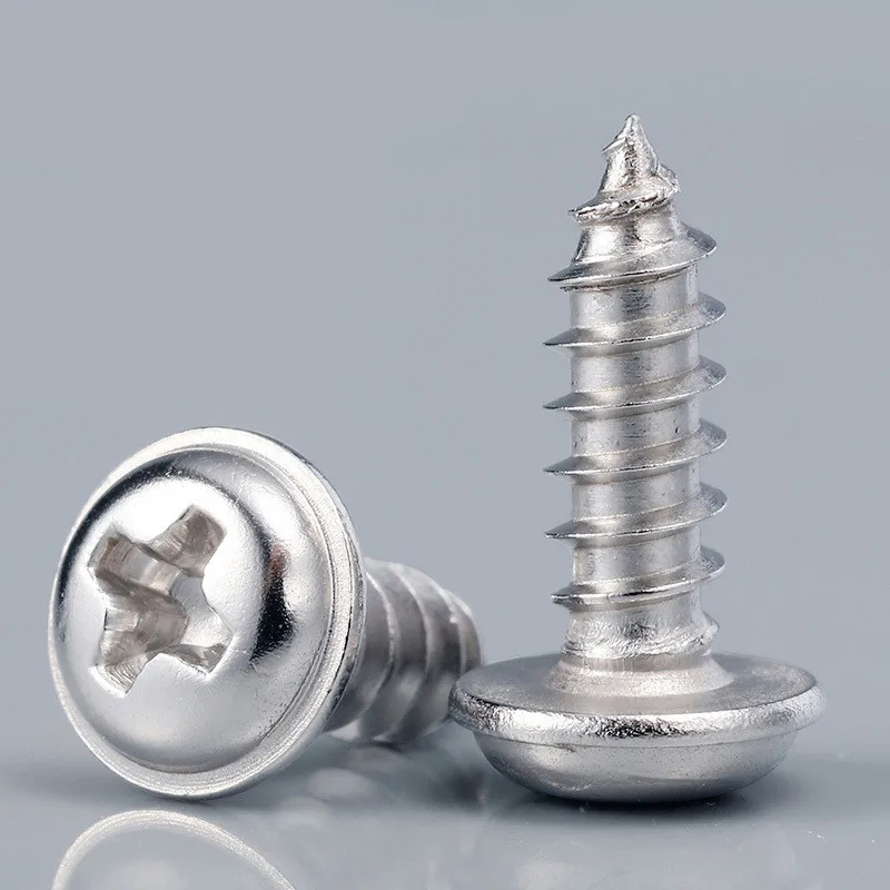 

20pcs PWA Self Tapping with Washer M1.7 M2 M2.3 M2.6 M3 M4 304 Stainless Steel Cross Pan Head Screw with Pad