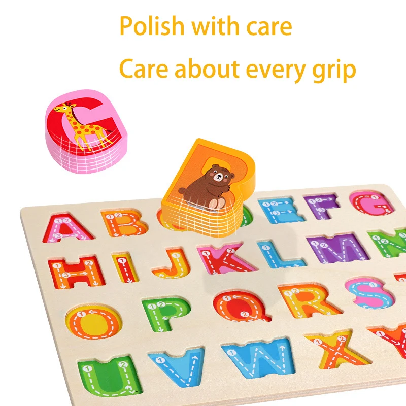 Монтессори красочные цифры в форме буквы доска утолщенный строительный блок