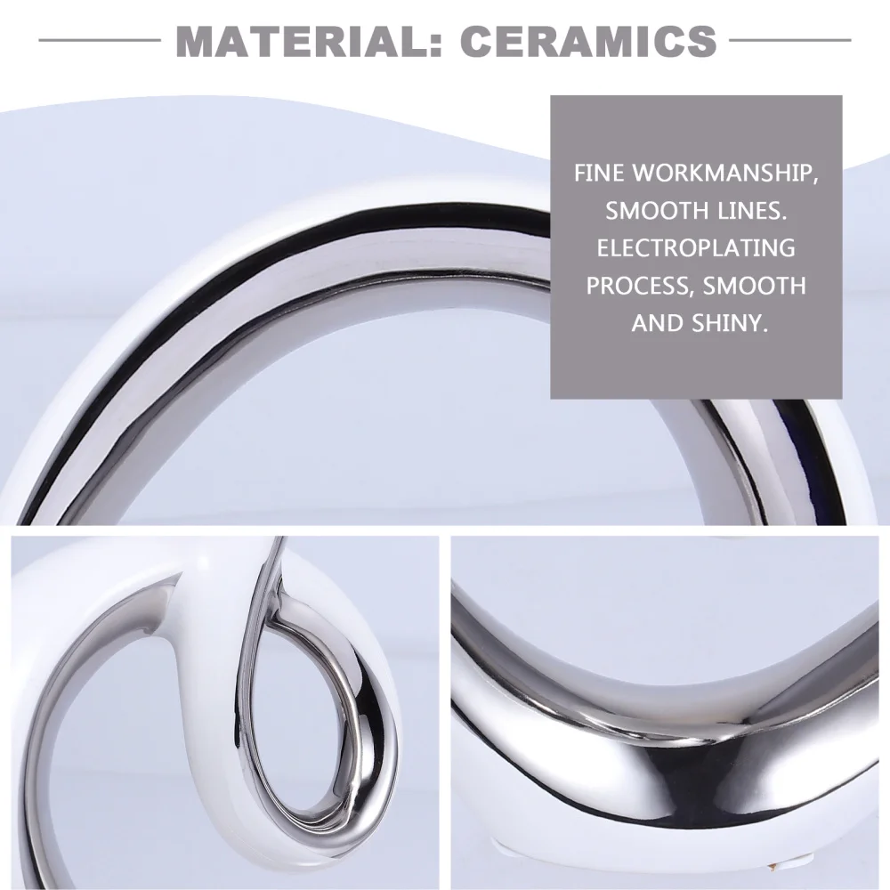 

1Pc Ceramics Heart-shaped Adornment Creative Heart Sculpture Desktop Decoration