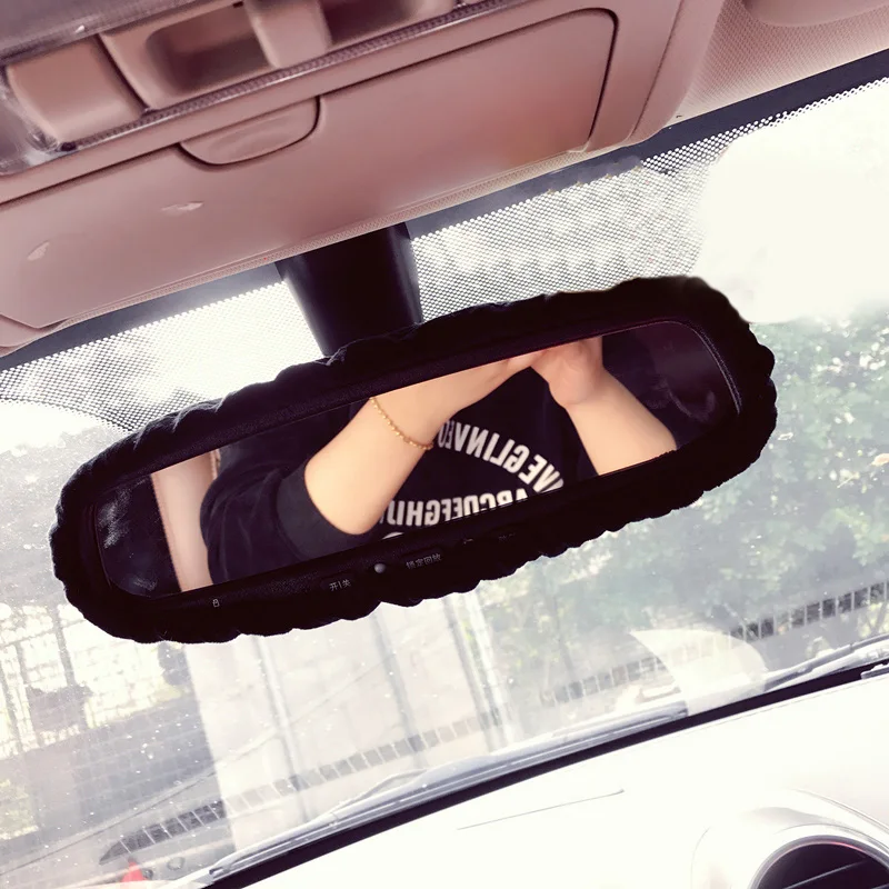 Мультяшный интерьер автомобиля чехол на зеркало заднего вида Стразы плюшевый