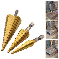3pcs hss titanium drill bit 4 12 4 20 4 32 drilling power tools metal high speed steel wood hole cutter cone drill
