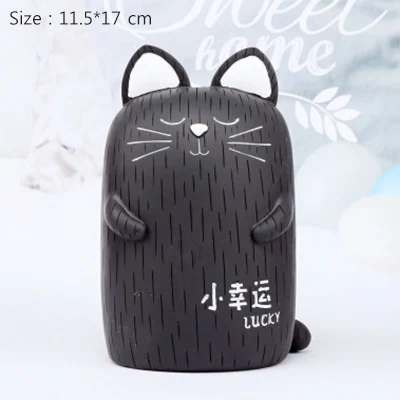 Black-L Черный Белый Кот модель кошка копилка настольные украшения копилка офисный стол украшение домашний декор Ремесла мультфильм милый - Цвет: Black-L