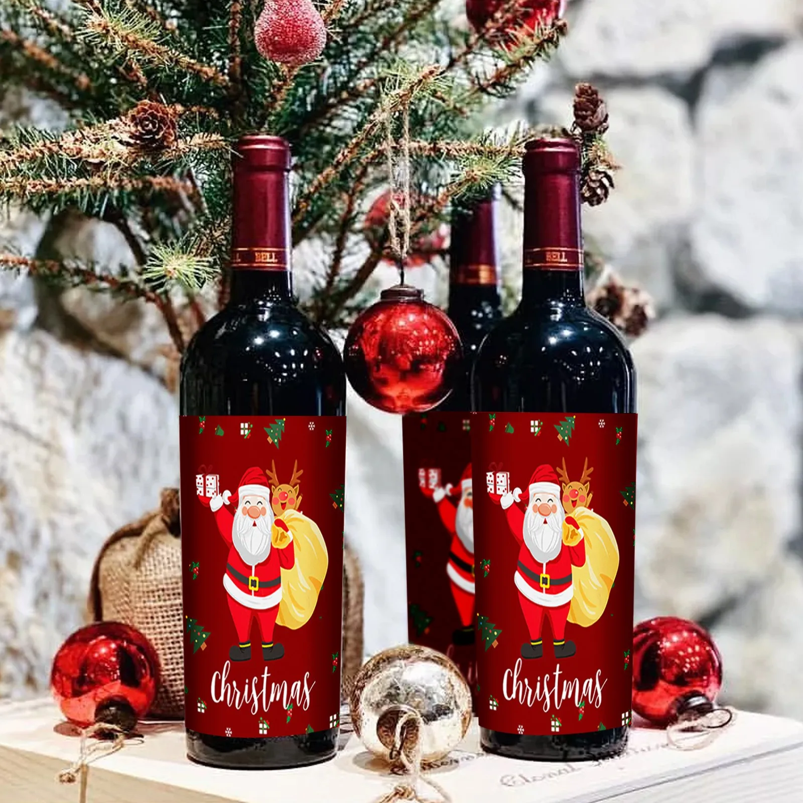 

Рождественские наклейки, оригинальные наклейки для упаковки бутылок, свадебные винные наклейки, наклейки для бутылок, Новый Год