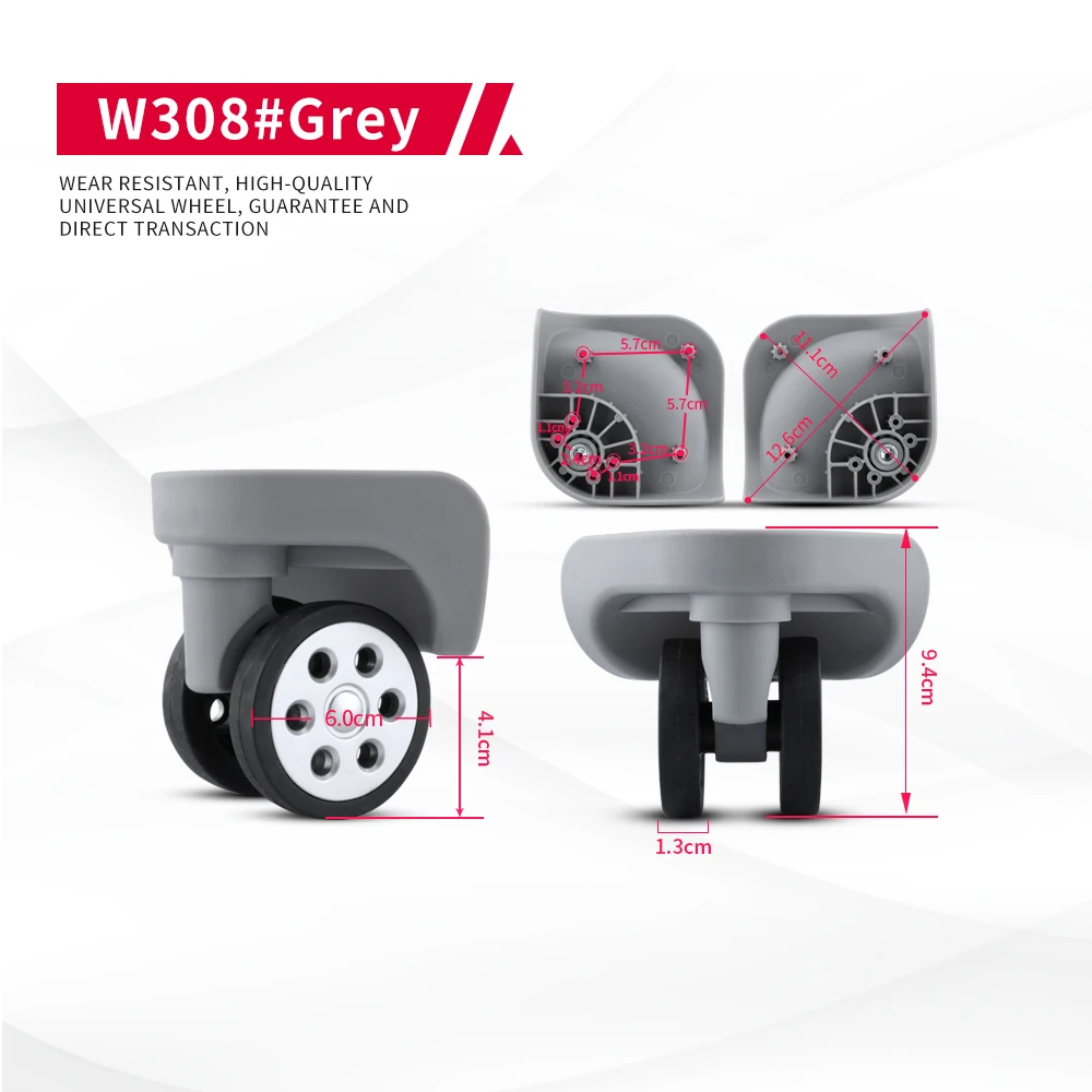 DILONG W308 Wheels Suitable For Suitcases Luggage Universal Casters Accessories Practical Rubber Durable Silent Colored Rollers