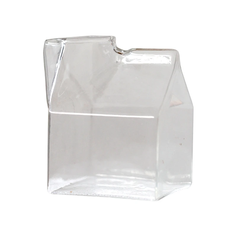 

350Ml Square High Temperature Resistant Glass Milk Box Half Pint Fresh Milk Box Cup Nutritious Breakfast Microwave Oven