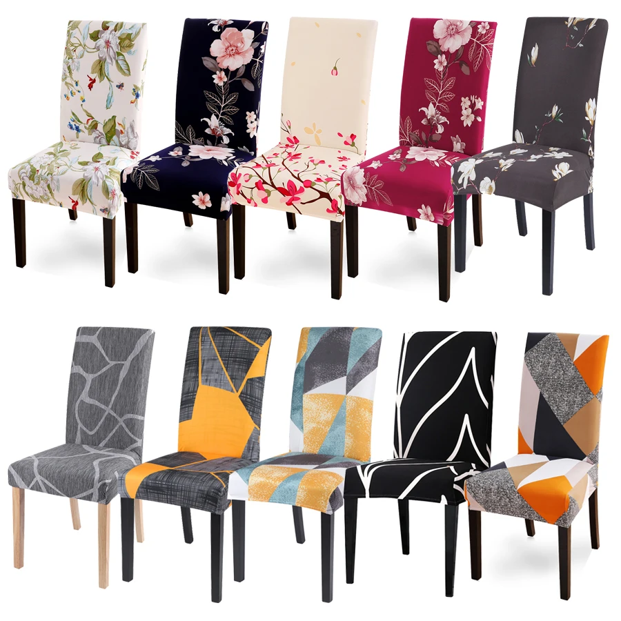 Эластичные чехлы на стулья из спандекса весенние с цветочным принтом для свадьбы