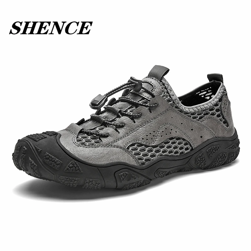 

SHENCE Plus Size Men Sandals Summer Outdoor Hiking Shoes Light Breathable Casual Hiking Shoes Non-slip Man Running Jogging Shoes