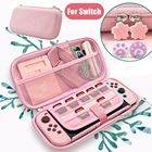Портативный чехол для Nintendo Switch, розовый чехол, переносной дорожный защитный чехол, чехол из искусственной кожи розового цвета для переноски переключателя, чехол
