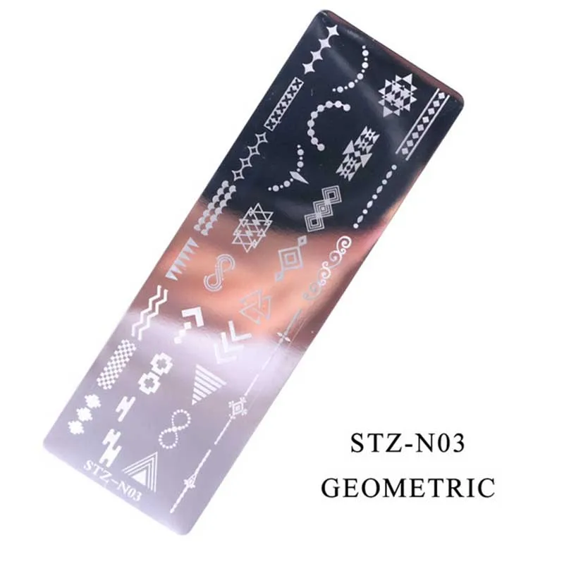 STZ-N03 1 шт. 12x4 см штамповочные пластины для ногтей лист Цветы бабочка кошка дизайн ногтей штамп шаблоны трафареты дизайн лак маникюр - Цвет: STZ-N03