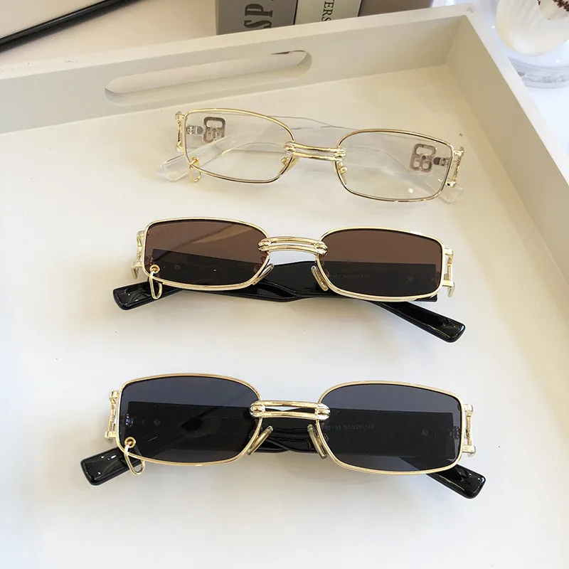 

metal high same sunglasses Korean style and cool stars fashion European box Retro personality male American women's Sunglasses A