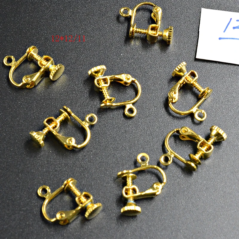 4 шт. 12 мм Винтовые клипсы для ушей серебристые/золотистые/антикварные