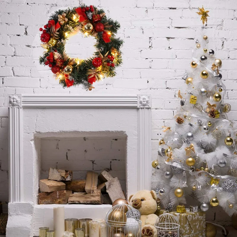 

Christmas Garland Window Restaurant Home Decoration Ornaments Holiday Pendant Wreath Decorative For Door Window Garden Wall