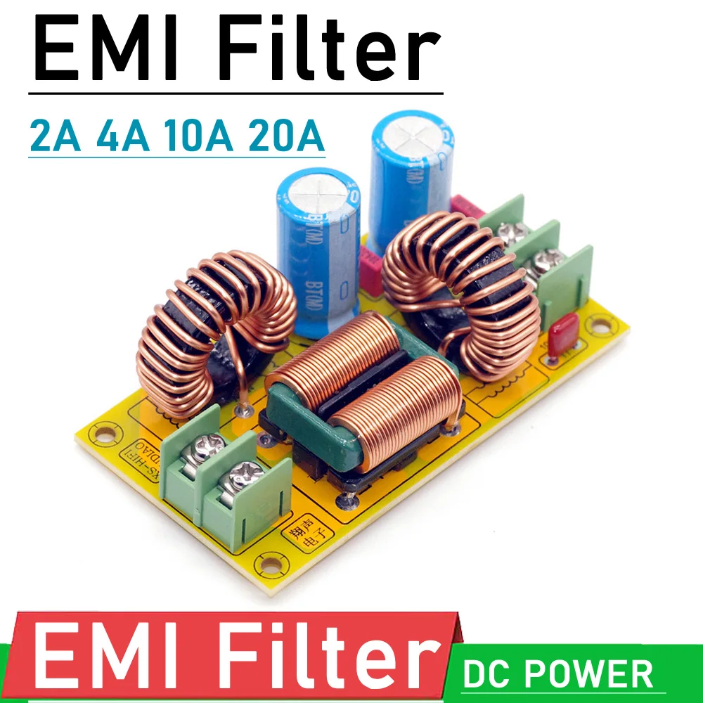 2A 4A 10A 20A DC LC Filter EMI electromagnetic interference Filter EMC FCC high frequency power Filtering for 12V 24V CAR