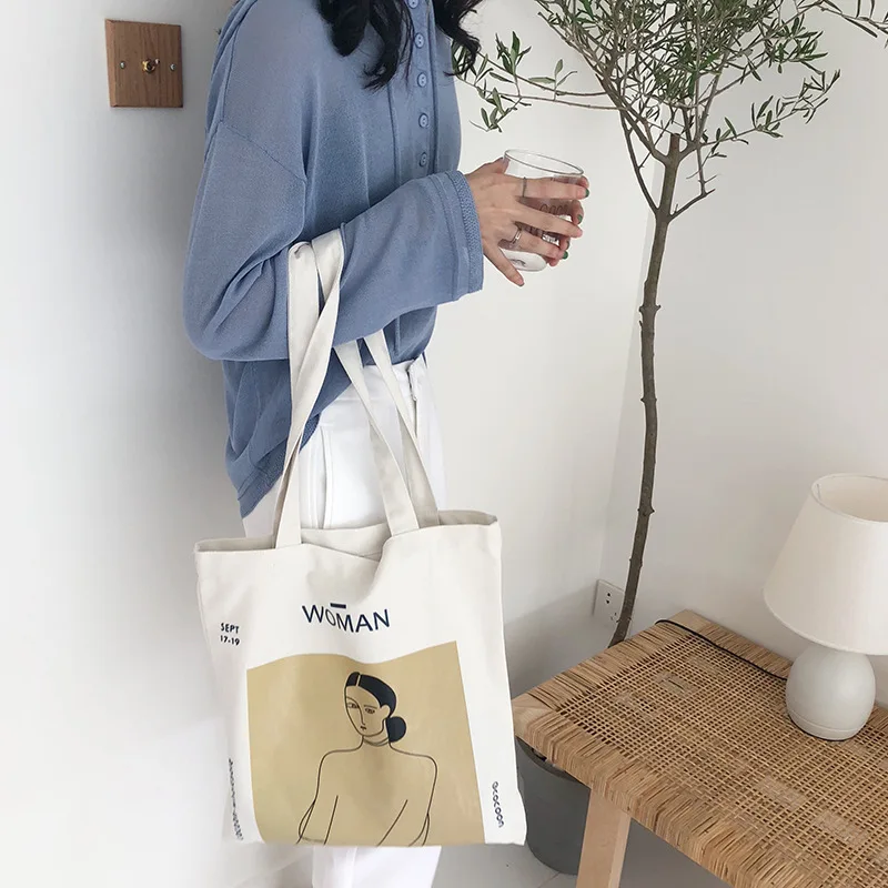 

Youda Original Simple Women Bag Elegant Canvas Handbags Fashion Ladies Shoulder Bags Casual Shopping Tote Cute Girls Handbag