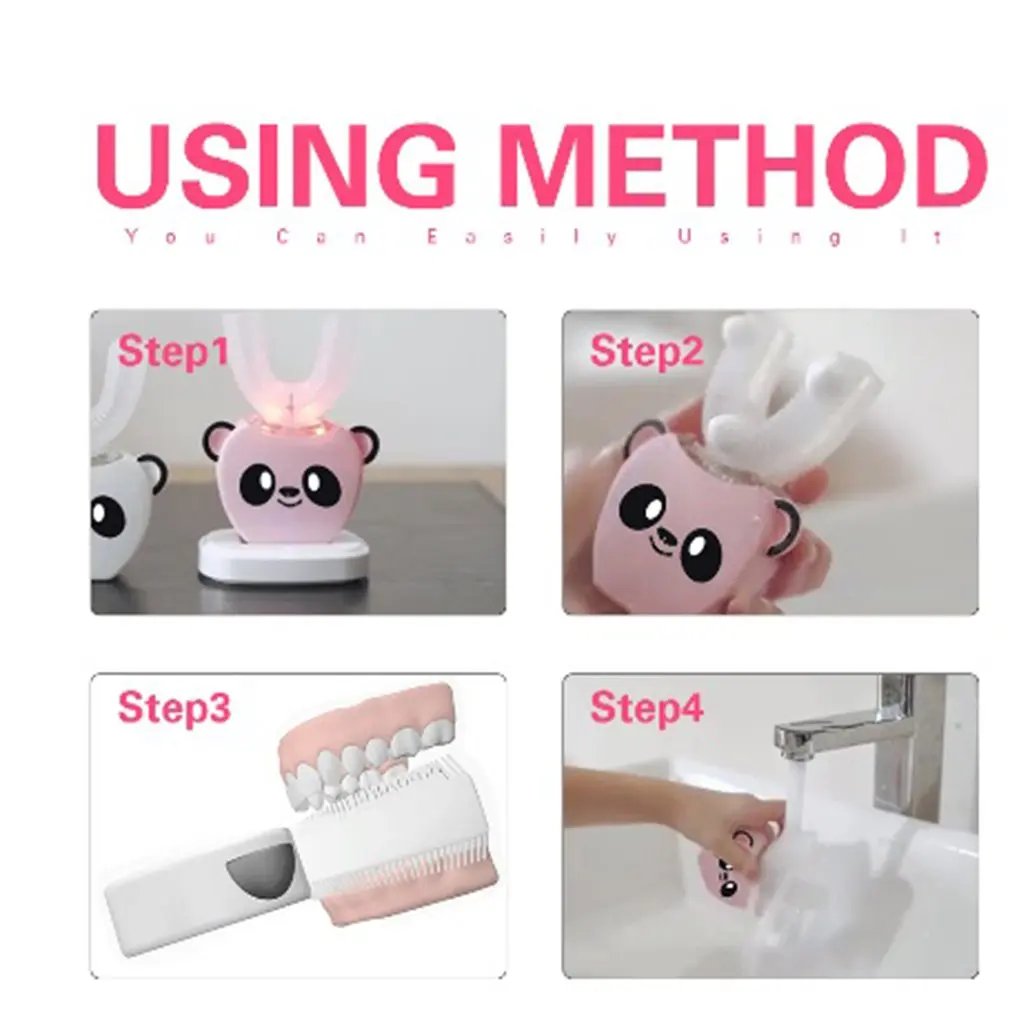 

Smart 360 Degrees Children's Toothbrush Ntelligent Automatic Mouth U-shaped Electric Toothbrush Rechargeable Baby Toothbrush