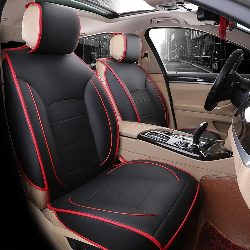 

Waterproof Car Seat Covers PU Leather Auto Dustproof Protector Seat Case for Vehicle Black Cover Luxury