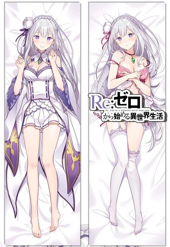 Аниме Re:Life in a different world from zero Emilia Sexy Dakimakura обнимающая Подушка Чехол японская
