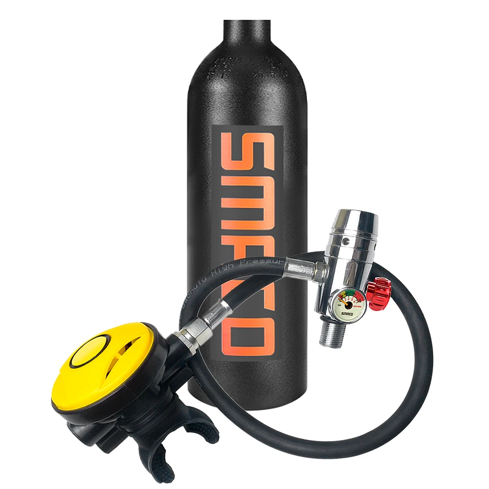 

1L Scuba Oxygen Cylinder Diving Air Tank Oxygen Reserve Air Tank Pump Snorkeling Diving Equipment 15-20 Minutes Capacity